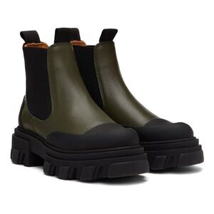 GANNI Green Low Chelsea Boots